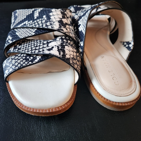 Cole Haan Winona Snakeskin-Print Leather Slide Sandals - Picture 9 of 9